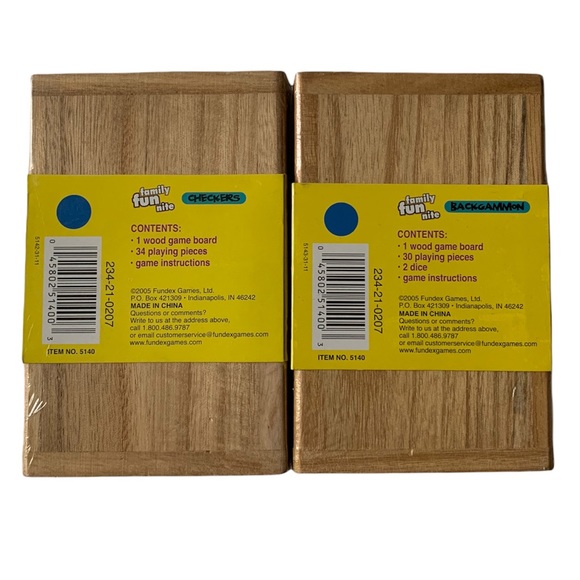 Fundex Games Small Wooden Backgammon Set Travel Size Game - NEW- - Picture 2 of 5